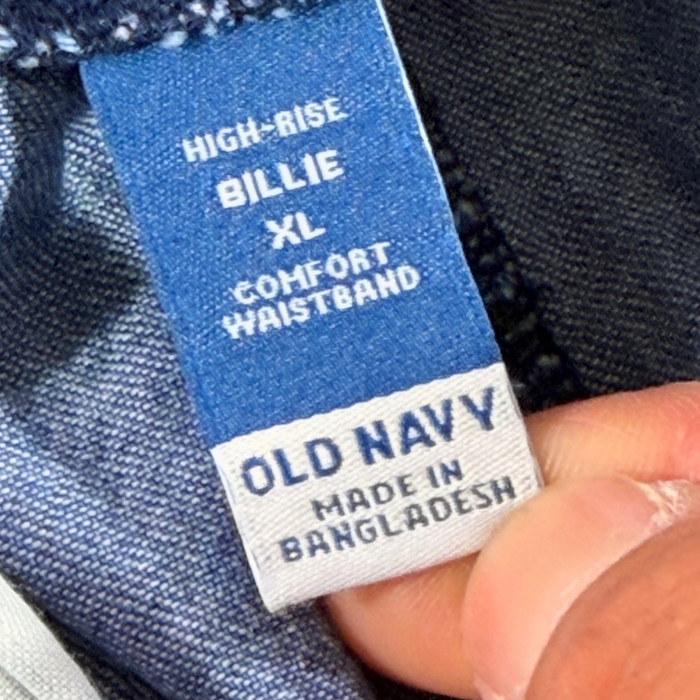 Old Navy Billie Pants Womens XL Blue Dark Wash High Rise Comfort Waist Denim - Picture 8 of 11